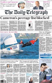 The Daily Telegraph (UK) Newspaper Front Page for 2 August 2016