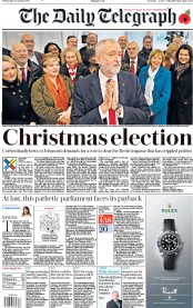 The Daily Telegraph (UK) Newspaper Front Page for 30 October 2019