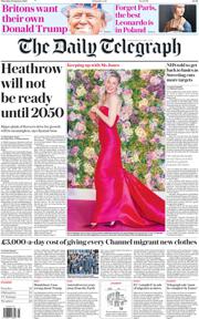 The Daily Telegraph front page for 30 January 2025