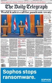 The Daily Telegraph (UK) Newspaper Front Page for 30 March 2021