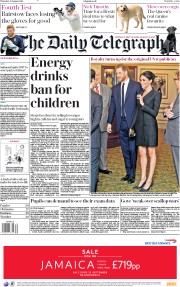 The Daily Telegraph (UK) Newspaper Front Page for 30 August 2018