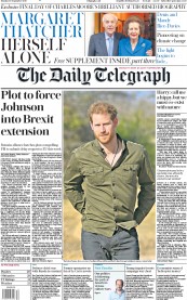 The Daily Telegraph (UK) Newspaper Front Page for 30 September 2019