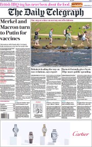 The Daily Telegraph (UK) Newspaper Front Page for 31 March 2021