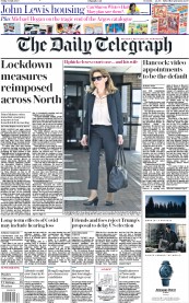 The Daily Telegraph (UK) Newspaper Front Page for 31 July 2020