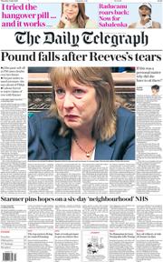 The Daily Telegraph front page for 3 July 2025