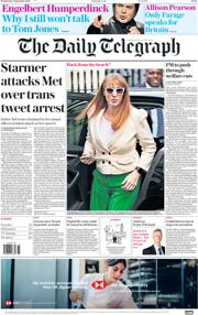 The Daily Telegraph front page for 3 September 2025