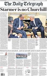 The Daily Telegraph front page for 4 March 2026
