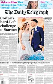 The Daily Telegraph front page for 4 July 2025