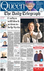 The Daily Telegraph (UK) Newspaper Front Page for 5 September 2015