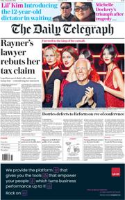 The Daily Telegraph front page for 5 September 2025