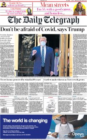 The Daily Telegraph (UK) Newspaper Front Page for 6 October 2020