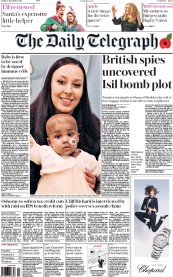 The Daily Telegraph (UK) Newspaper Front Page for 6 November 2015