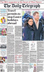 The Daily Telegraph (UK) Newspaper Front Page for 6 March 2021