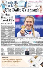 The Daily Telegraph (UK) Newspaper Front Page for 6 August 2018