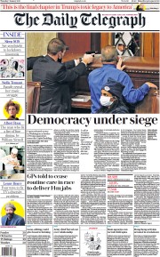 The Daily Telegraph (UK) Newspaper Front Page for 7 January 2021