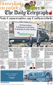 The Daily Telegraph (UK) Newspaper Front Page for 8 November 2019