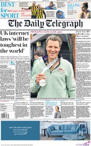 The Daily Telegraph (UK) Newspaper Front Page for 8 April 2019