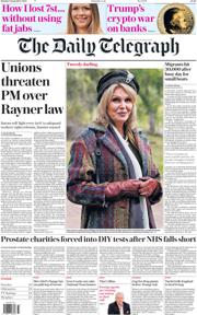 The Daily Telegraph front page for 8 September 2025