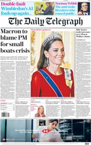 The Daily Telegraph front page for 9 July 2025