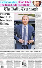 The Daily Telegraph front page for 9 September 2025