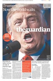 The Guardian (UK) Newspaper Front Page for 10 November 2016