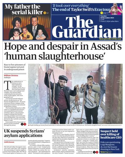 The Guardian Newspaper Front Page (UK) for 10 December 2024