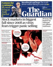 The Guardian (UK) Newspaper Front Page for 10 March 2020