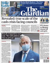 The Guardian (UK) Newspaper Front Page for 10 March 2021