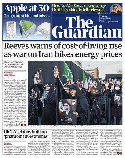 The Guardian Newspaper Front Page (UK) for 10 March 2026