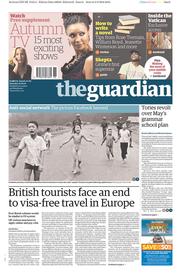 The Guardian (UK) Newspaper Front Page for 10 September 2016