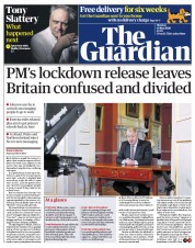 The Guardian (UK) Newspaper Front Page for 11 May 2020