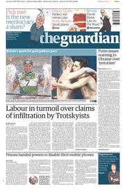 The Guardian (UK) Newspaper Front Page for 11 August 2016