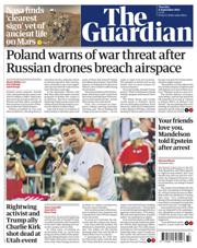 The Guardian front page for 11 September 2025
