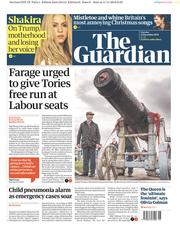 The Guardian (UK) Newspaper Front Page for 12 November 2019