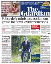 The Guardian (UK) Newspaper Front Page for 12 January 2021