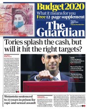 The Guardian (UK) Newspaper Front Page for 12 March 2020