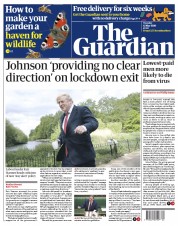 The Guardian (UK) Newspaper Front Page for 12 May 2020