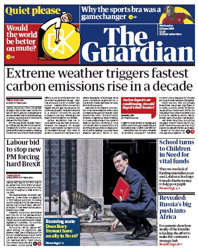 The Guardian Newspaper Front Page (UK) for 12 June 2019