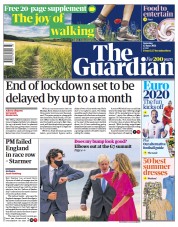 The Guardian (UK) Newspaper Front Page for 12 June 2021