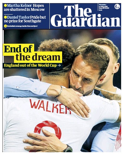 The Guardian Newspaper Front Page (UK) for 12 July 2018