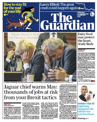 The Guardian Newspaper Front Page (UK) for 12 September 2018