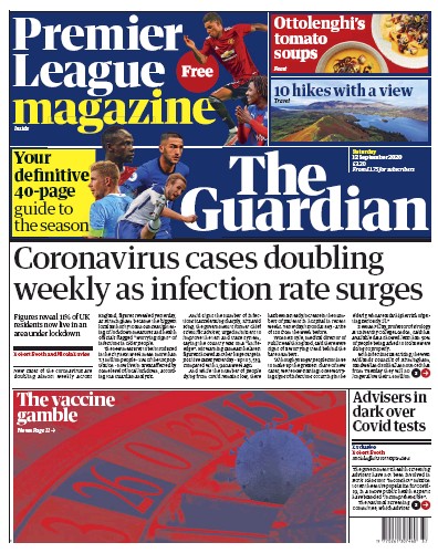 The Guardian Newspaper Front Page (UK) for 12 September 2020