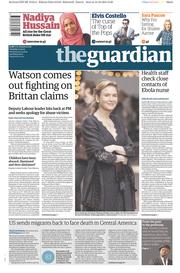 The Guardian (UK) Newspaper Front Page for 13 October 2015