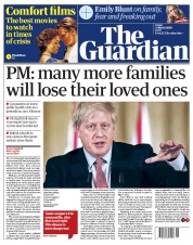 The Guardian (UK) Newspaper Front Page for 13 March 2020