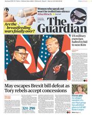 The Guardian (UK) Newspaper Front Page for 13 June 2018