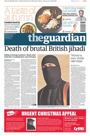 The Guardian (UK) Newspaper Front Page for 14 November 2015