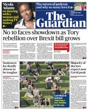 The Guardian (UK) Newspaper Front Page for 14 September 2020