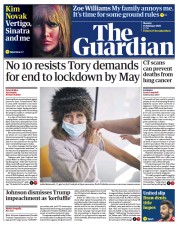 The Guardian (UK) Newspaper Front Page for 15 February 2021