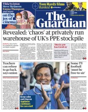 The Guardian (UK) Newspaper Front Page for 15 May 2020