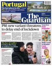 The Guardian (UK) Newspaper Front Page for 15 May 2021